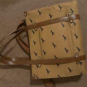ModCloth Canvas Tote DINOSAUR Print Purse Shoulder Bag in Excellent Condition.